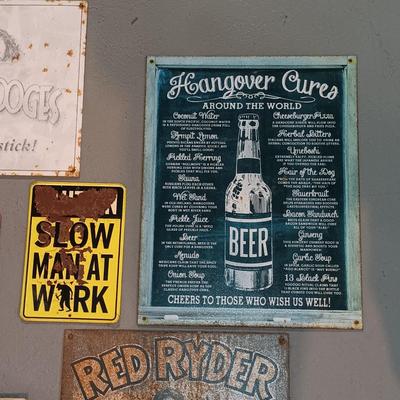 LOT 197: Collection of Metal Novelty Signs