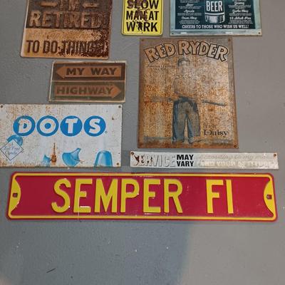 LOT 197: Collection of Metal Novelty Signs