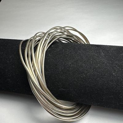 Silver tone bangle bracelets
