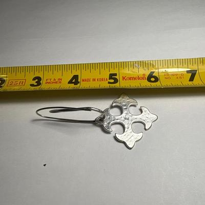 Sterling hammered silver earrings