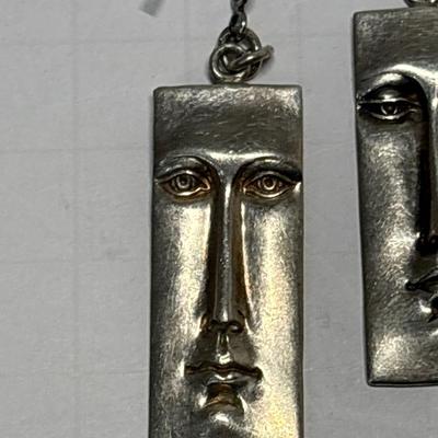 Silver Face earrings