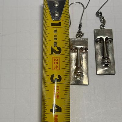 Silver Face earrings