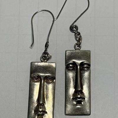 Silver Face earrings
