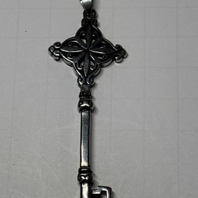 Silver key pendant