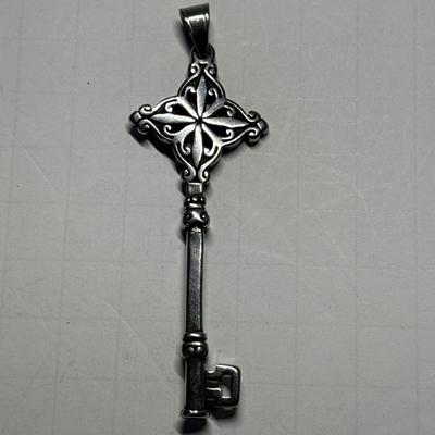 Silver key pendant