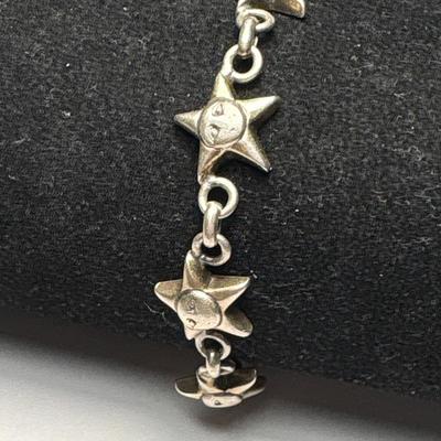 Sterling star and moon bracelet