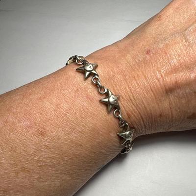Sterling star and moon bracelet