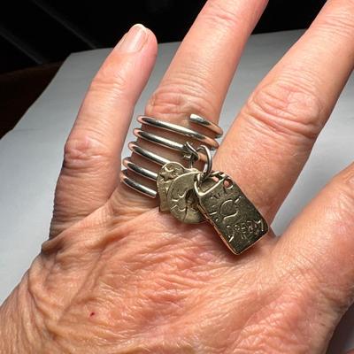 Sterling charm ring (size 11)
