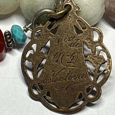 Matte Amazonite beaded stretch bracelet & silver bracelet