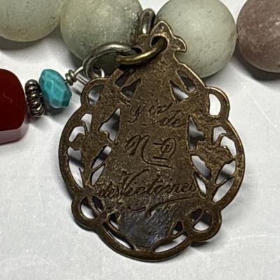 Matte Amazonite beaded stretch bracelet & silver bracelet