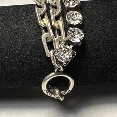French Kande rhinestone/chain bracelet