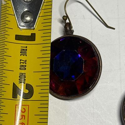 Large multicolor glass earrings