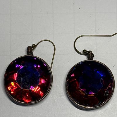 Large multicolor glass earrings