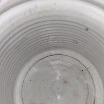 Sale Photo Thumbnail #15: Gorgeous Hand Thrown Brenner Tolliver Pottery Crock. Open mouth. Greens & Blues. 1960-1970. Mid Century Modern