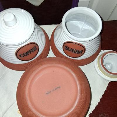 Sale Photo Thumbnail #35: Large pottery canisters. Like new