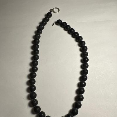 Dark green/black beaded necklace