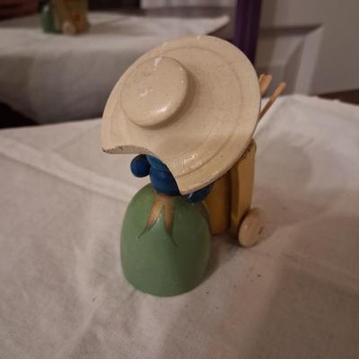 Sale Photo Thumbnail #43: Gorgeous painted Lady with cart with moveable handle. I've always used it for toothpicks.