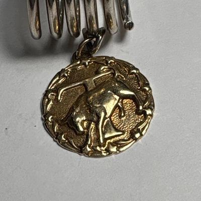 14k Texas Longhorns charm on ring (size 10)