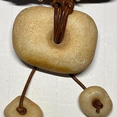 Amazing stone & leather necklace