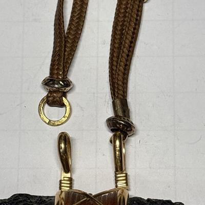 Amazing stone & leather necklace
