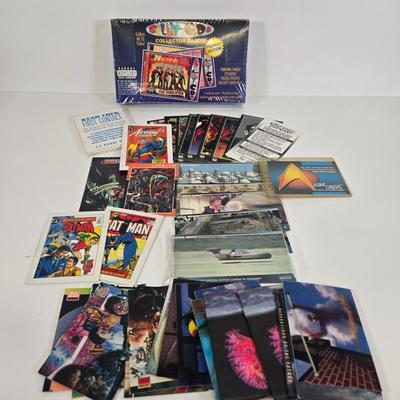 LOT 122: Silly CDs Vintage Full Trading Cards Box, Star Trek and Super Hero Cards, and More