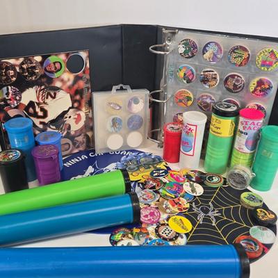 LOT 132: 1994 POG The Game World POG Federation Micro Tournament Game Pack, Numerous Pogs, and More