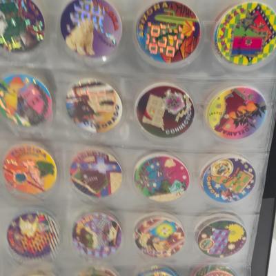 LOT 132: 1994 POG The Game World POG Federation Micro Tournament Game Pack, Numerous Pogs, and More