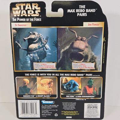 LOT 136: The Power of the Force Max Rebo Band Pairs Joh Yowza and Sy Snootles, Chewbacca Boushh Bounty, Anakin Skywalker, and Endor Rebel...