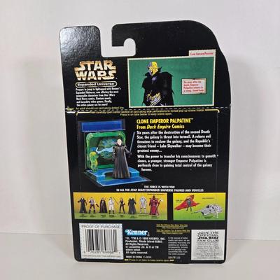 LOT 138: Kenner Star Wars Expanded Universe Clone Emperor Palpatine, Dark Trooper, and Luke Skywalker Action Figures