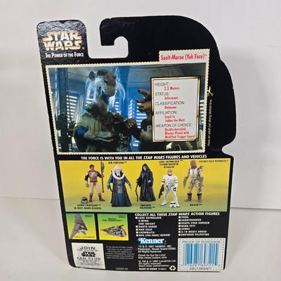 LOT 140: Hasbro Star Wars: The Power of the Force Luke Skywalker, Saelt-Marae (Yak Face), Mon Mothma, and Biggs Darklighter Action Figures
