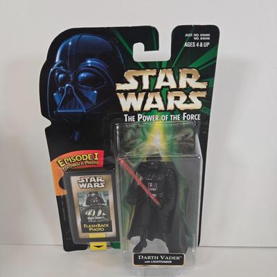 LOT 142: Kenner Star Wars Power of the Force Freeze Frame Luke Skywalker, Darth Vader, Princess Leia, and Ben (Obi-Wan) Kenobi Action...