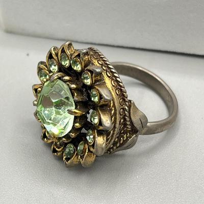 LOT 182J: Bracelet and Ring Collection featuring a Tibetan carved bone and Carnelian hinged bangle bracelet.