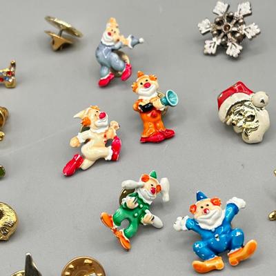 LOT 186J: Whimsical Pin Collection - Clowns, Animals and More