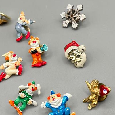 LOT 186J: Whimsical Pin Collection - Clowns, Animals and More