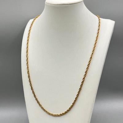 LOT 188: Collection of Gold Toned Necklaces Including One with Large Flower Pendant