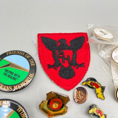 LOT 192J: Military Memorabilia Pin Collection
