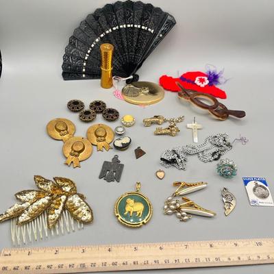 LOT 195J: Women's Accessories Including Red Hat Club Pins