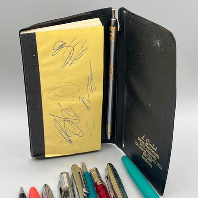 LOT 196J: Vintage Notebook and Pens - Fountain Pens