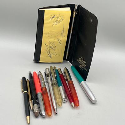 LOT 196J: Vintage Notebook and Pens - Fountain Pens