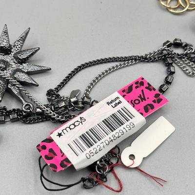 LOT 197J: Necklace Collection Including Texas Pendant and Large "M" Bamboo Pendant