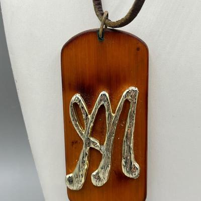 LOT 197J: Necklace Collection Including Texas Pendant and Large "M" Bamboo Pendant