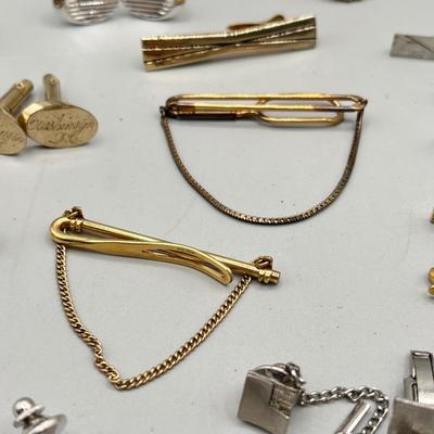 LOT 198J: Men's Cufflink and Tie Clip Collection