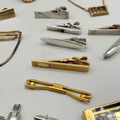 LOT 198J: Men's Cufflink and Tie Clip Collection