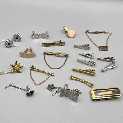 LOT 198J: Men's Cufflink and Tie Clip Collection