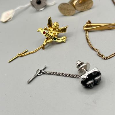 LOT 198J: Men's Cufflink and Tie Clip Collection