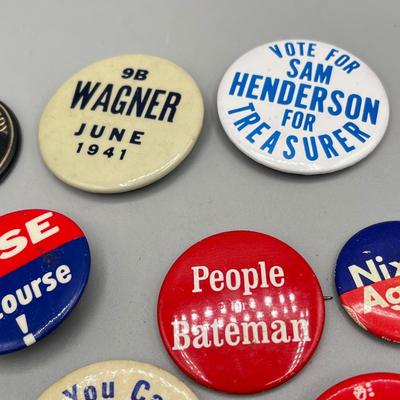 LOT 199J: Vintage Political Buttons