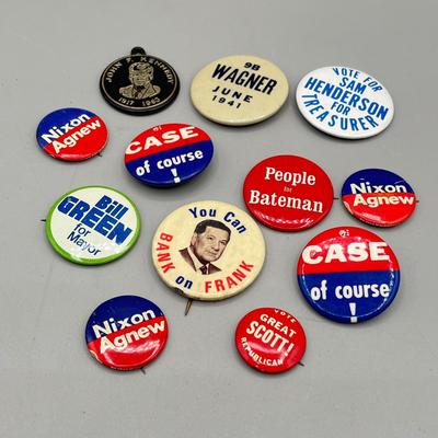 LOT 199J: Vintage Political Buttons