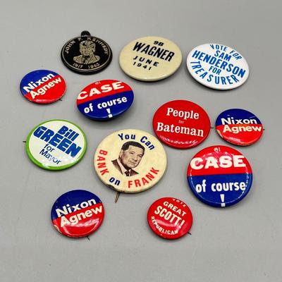 LOT 199J: Vintage Political Buttons