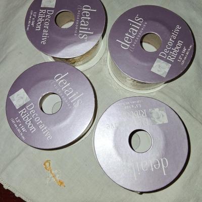 Sale Photo Thumbnail #59: 4 skeens of various wedding ribbons, including Best Wishes & more