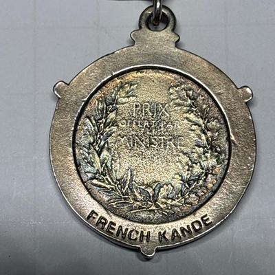 French Kande Medallion silver necklace